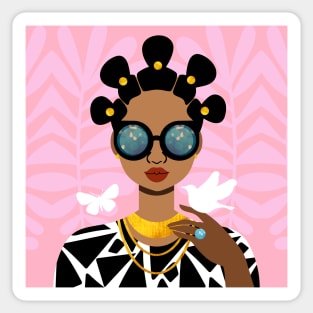 Bantu Knots Hairstyle Girl Sticker